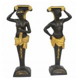 Vintage Pair of Tall Gilt & Patinated Bronze