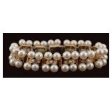 JEWELRY. 14kt Gold and Pearl Bracelet.
