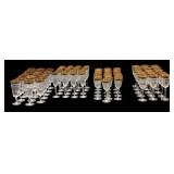 WATERFORD Kells Gilt Rim Cut Glass Stemware (64)