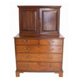 Antique Mahogany 2 Piece Dresser / Cabinet.