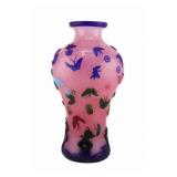 Chinese Multi-Color Peking Glass Vase.