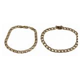 JEWELRY. (2) 14kt Gold Link Bracelets.