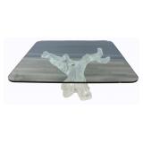 ALBERTO ROCCHI ORGANIC LUCITE PEDESTAL TABLE