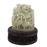 Chinese Highly Carved Pale Celadon Hat Finial or