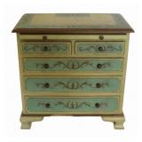 Vintage Paint Decorated Miniature Chest.