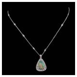 JEWELRY. Gold, Opal, and Diamond Necklace.