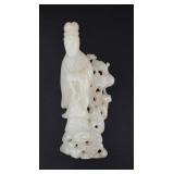 Chinese White Jade Carving of a Beauty.