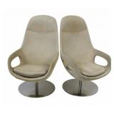Pair of BoConcept Upholstered Swivel Chairs.