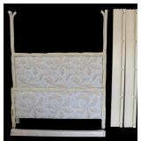 White Painted Carved Wood Tree Branch Form Bed .