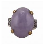 JEWELRY. Signed Wahing 14kt Gold, Lavender Jade