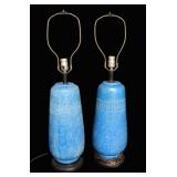 2 Bitossi Volcanic Glaze Blue Lamps.
