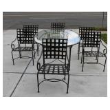 Brown Jordan Oval Table & 6 Chairs.