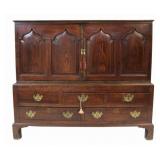 Antique Oak Irish 2 Piece Cabinet.
