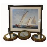 Michael Keane Print Together With 3 Porthole