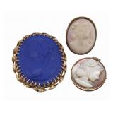 JEWELRY. Grouping of Gold and Silver Cameo Jewelry