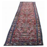 Vintage And Finely Hand Knotted Kazak Runner.