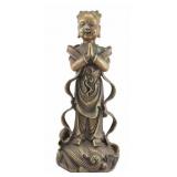 Chinese Gilt Metal Alloy Sculpture of an Acolyte.