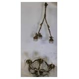 Large Antique Bronze And Crystal Sconce Together