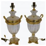 BACCARAT Quality Pair of Bronze Mounted Glass