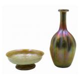 (2) L.C.T. TIFFANY Favrile Glass Pieces.