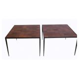 Maison Krieger Pair Of Patinated Metal Side Tables