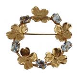 JEWELRY. Harry S Bick 14kt Gold and Gem Floral