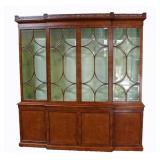 Large & Impressive Inlaid Walnut Bookcase.