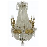 BACCARAT Quality Gilt Bronze Beaded Chandelier.