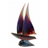 Dino Rosen, Signed Murano Glass Sailboat.