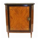 Antique Continental Marbletop Corner Cabinet.
