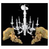 Vintage Pair of Wood Monkey Sconces Together