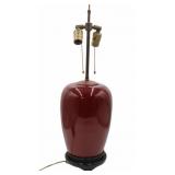 Chinese Sang de Beouf Vase Mounted as a Lamp.