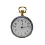 JEWELRY. French 18kt Gold & Guilloche Pocket Watch