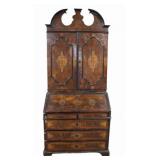 Antique Continental Baroque Inlaid Secretary