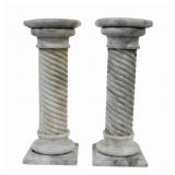 Vintage Pair of White Marble Pedestals.