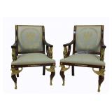 4 Bronze Mounted French Empire Chairs.