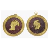 Pair French Empire Bronze Mounted Porphyry Plaques