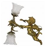 Antique Gilt Bronze Cherub Chandelier.