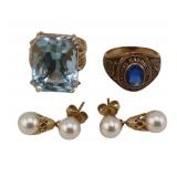 JEWELRY. 14kt and 10kt Gold Jewelry Grouping.