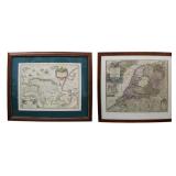 2 Antique Colored Maps Groninga & Hollandia