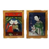(2) Chinese Reverse Paintings on Glass.