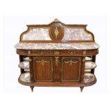 Fine Antique Bronze Mounted Marbletop Server