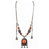 JEWELRY. Chinese/Tibetan Silver, Coral and
