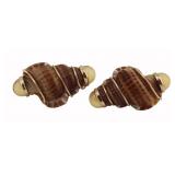 JEWELRY. Pair of MAZ 14kt Gold, Shell and Gem