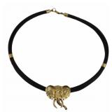 JEWELRY. 18kt Gold and Elephant Hair Necklace.