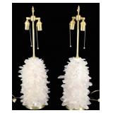2 CAROLE STUPELL Style Rock Crystal Table Lamps