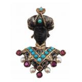 JEWELRY. G. Nardi "Moretti" Blackamoor Brooch.