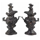 SILVER. Pair of George III English Silver Ewers.