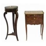 Antique Continental Pedestal and Side Stand.