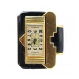 JEWELRY. Cartier Art Deco 18kt Gold and Onyx Lapel